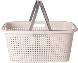 Wasmand met hengsel - 38 liter - 60 cm - creme - Draagwasmanden - Wasgoedmand - Mand met handvatten — thumbnail 4