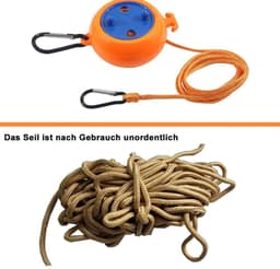 Dailygoods- Waslijn Uittrekbaar 10 m - Waslijn met 10 Gespen - Winddichte Wasknijpers - Camping/Outdoor - Draagbaar - Robuust Materiaal - Reiswaaslijn — thumbnail 2