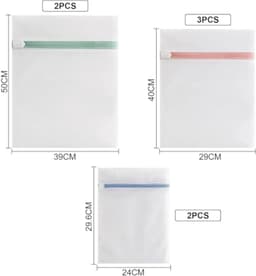 7 stuks wasnetten voor wasmachine - 3 maten waszakken met ritssluiting - beschermt kleding tegen vervorming en vouwen - voor truien, overhemden, ondergoed, kousen — thumbnail 2
