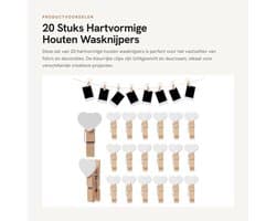 Dailygoods- Houten Wasknijpers Groot - 20 Stuks - Stevig - Mini Clips - Decoratie - Licht en Duurzaam - Afmetingen 3,80 x 2,00 x 1,80 cm
