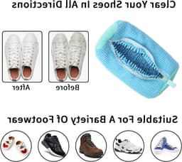 Herbruikbare Waszak voor Schoenen - 4 Stuks, Geschikt voor Wasmachine en Droger, 360° Bescherming voor Sneakers en Sportschoenen, Ideaal voor Canvas en Sportieve Schoenen — thumbnail 2