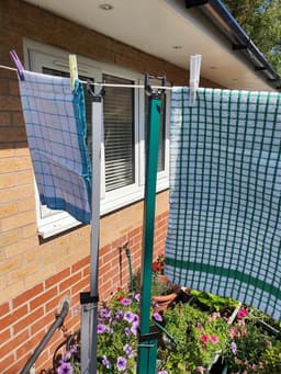 Pair Addiz Prop Square Metal Galvanized Garden Clothesline Outdoor Extendable 2x Poles Cloths Prop Laundry Support Pole Extension Airer — thumbnail 4