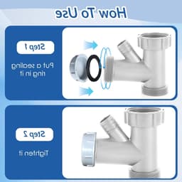 Set van 2 plastic einddoppen met interne schroefdraad en lekvrije afsluiting voor afvoerbuizen in wasmachines, keukens en badkamers (45 mm) — thumbnail 4