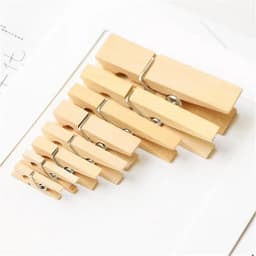 Houten Clips - Decoratie Pinnen - Knutselen en Organiseren - Eenvoudig te gebruiken - 200 stuks - Houtkleur — thumbnail 4