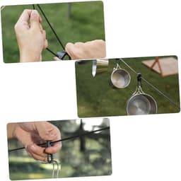 Waslijnset Clips - Drooglijnen Lanyard - Kleding Drogen - Winddichte Clips - 5 Meter - Zwart — thumbnail 4