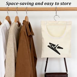 Wasknijperzak - Knijpermand - Was ophangen - Draaibare haak - 355 x 26 cm - Beige — thumbnail 2