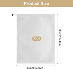 Allecto Plus - Groot Wasnet XXL 60 x 90 cm - Set van 3 - Voor Gordijnen, Mantels en Tapijten - Trekkoord Waszak — thumbnail 4