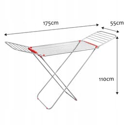 KADAX Wasrek, uittrekbaar, binnen en buiten, staand droogrek met vleugels, met 18 m drooglengte, tuin, balkon, terras, huis, inklapbaar, aluminium, stabiel, licht — thumbnail 2