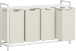 Wassorteerder 4 Vakken - Wasmand - 160L - Wit — thumbnail 1