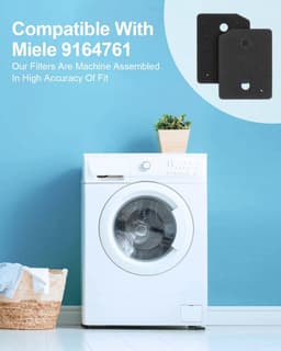 4 Stuks - Vervangend Schuimfilter - Filter Spons Foam van Condensor Wasdroger Alternatief Geschikt voor Droger Miele - voor Miele 9164761 Warmtepompdroger - 20.7 x 15.7 x 3 cm - zwart — thumbnail 5