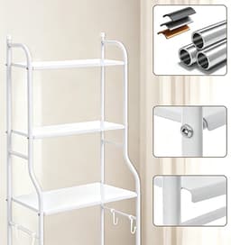Planken Boven De Wasmachine - Waterdichte Opbergplank - Multifunctionele Opbergplank - Opbergrek Verticaal - Met 3 Planken — thumbnail 2