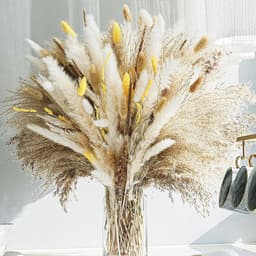 Gedroogde pampa, natuurlijk, decoratie, doe-het-zelfset, gedroogde bloemen, rietboeket voor boho-bloemen, bruiloft en tafeldecoratie thuis, rustiek feest — thumbnail 1