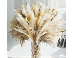 Gedroogde pampa, natuurlijk, decoratie, doe-het-zelfset, gedroogde bloemen, rietboeket voor boho-bloemen, bruiloft en tafeldecoratie thuis, rustiek feest