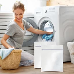 4x Wasmanden Set - Beschermt Kleding in Wasmachine - Wit — thumbnail 4