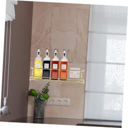 1set Muurbevestigde Keuken Kruidenset Metalen Opslagrek Voor Kruidenset Toiletten Eenvoudig Te Installeren Verwijderen Voor Ruimtes Organisatie De Keuken Badkamer — thumbnail 2