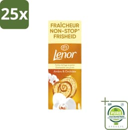 25 x Lenor – Geurbooster – Amber & Orchidee – 12 Wasbeurten – 155 g - Grootverpakking - Vaatwasstrips - Geurparels - Wasgeur - Luxegeur - Orchidee - Vanille — thumbnail 1