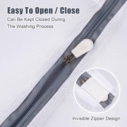 Set van 3 Wasnetten voor Wasmachine - Fijne Mesh Polyester Waszakken met Verborgen Rits voor Dekens, Jassen en Kussenslopen - 50 x 60 cm en 80 x 90 cm — thumbnail 4