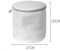 Waszak voor bh's - Waszak van mesh - Waszak voor de wasmachine - Wasnet - Fijnmazige waszak voor lingerie - Waszak voor slipjes met rits - Ronde waszak voor de wasmachine met rits - 4-pack - Grijs - 17*15 cm — thumbnail 2