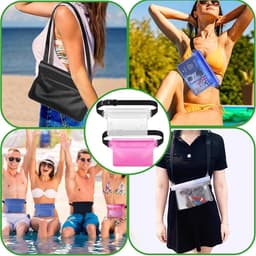 4 stuks waterdichte buideltas, universele waterdichte heuptas met verstelbare heupriem, transparant scherm, aanraakbare droge zak, telefoon waterdichte tas voor strand, zwemmen, varen, — thumbnail 4