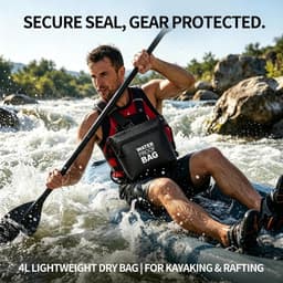 Schoudertas met luchtdichte ritssluiting, lichte Dry Bag met verstelbare schouderriem voor strand, zwemmen, reizen en dagelijks gebruik, Zwart, Waterdichte tas — thumbnail 5
