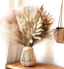185 stuks natuurlijk gedroogd pampasgras decor, hoge pompas, bloemige rietgrassen, pluimstaarten, gedroogd boho bloemstuk voor bruiloft, tafel, woonkamer, slaapkamer, DIY-ambachten, boerderij — thumbnail 2
