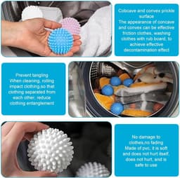 Droogbal, 12 stuks drogerballen voor wasdroger, herbruikbare wasbal, wasbal, drogerballen voor wasmachine, wasballen, wasballen voor donsjassen — thumbnail 2