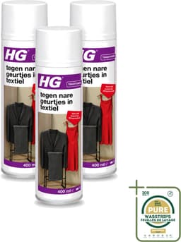 3 x HG - Tegen Nare Geurtjes In Textiel - Natuurlijk Zuiveringsproces - Veilig Voor Alle Textiel - 400 ml - Geurverwijdering Textiel - Stankmoleculen Oplossen - Textiel Reinigen - Geur In Kleding - Geur In Gordijnen — thumbnail 1