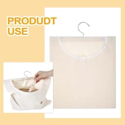 Wasknijpertas - Wasknijperhouder Zak - Wasknijpers Opbergen - 360 Graden Draaibare Haak - 32 x 27 cm - Beige — thumbnail 2