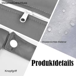 Reiswaszakken Set van 2 (Groot 55 x 45 cm en Klein 40 x 31 cm), Waterdichte Waszak met Dubbele Rits en Handvat, Ideaal voor Camping en Vakantie, Grijs — thumbnail 5