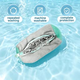 Waszakken voor schoenen, waszak voor schoenen, wasmachine met 360° reiniging, verborgen ritssluiting, herbruikbaar, voor sportschoenen, tennisschoenen (grijs) — thumbnail 3