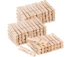 EXCITAT Wasknijpers - Clips - Houten wasknijpers - voor knutselen en decoreren - 100 stuks