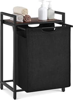 Hoppa! - Wasmand - 65 L, 50 x 33 x 72 cm - Vintage Bruin-Zwart — thumbnail 4