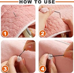 Clips voor het bevestigen van dekbedden - 16 clips - fixing duvets met 1 haaklijn tool - 1 opbergdoos voor woldeken - wit — thumbnail 5