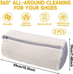 Ibenzoa® Herbruikbare schoenwaszakken met onzichtbare ritssluiting voor diverse schoenen — thumbnail 2