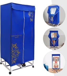 Draagbare Elektrische Droger - Droger - Reisdroger - Draagbare droger voor appartementen - Elektrische kleding drogen - 220V - Blauw — thumbnail 1
