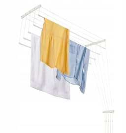 KADAX Plafondwasdroger, wasdroger voor het plafond met 5 stangen, wanddroger met stalen spijlen, plafonddroger, draagvermogen tot 10 kg (wit/120 cm) — thumbnail 3
