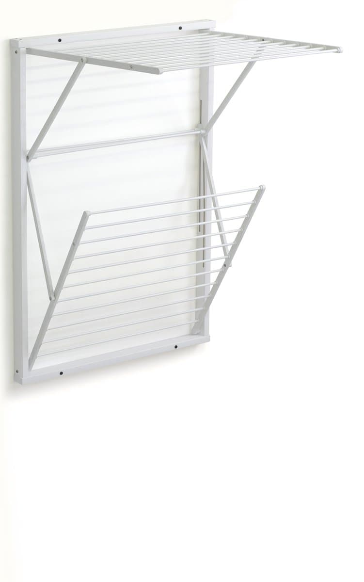 Arredamenti Italia Koral Laccato Bianco - Houten Handdoekrek - Inklapbaar Wanddroogrek - 13m Drooglengte — afbeelding 1