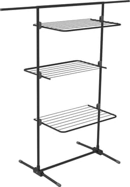 Triple+ Black Droogrek - Uitklapbare Planken - 70 x 58 x 137 cm - 16m Droogoppervlak - Design Kwaliteit - Sterkste Droogrek Zweden — thumbnail 1