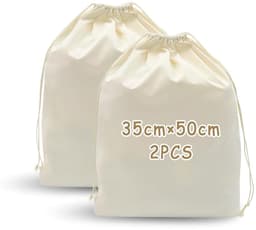 Dailygoods- Canvastassen Set van 2 - Herbruikbare Opbergtas - Trekkoordsluiting - Lichtgewicht en Draagbaar - Wasbaar en Ademend Katoen - Ideaal voor Dagelijks Gebruik — thumbnail 1