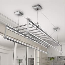 Plafond Droger - Waslijn Katrol - Kleding Drogen - Ruimtebesparend Ontwerp - 150 cm - Zilver — thumbnail 1