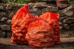 Mesh Opbergzakken - Groente Netten - Oogst Bewaren - Luchtdoorlatend Ontwerp - Tot 25 kg - Oranje — thumbnail 4