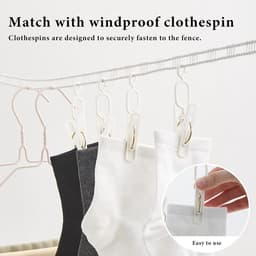 Kleding drogen touw - Outdoor hanger - Kamperen en reizen - Antislip winddicht ontwerp - 5 meter lang - Grijs — thumbnail 4