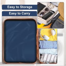 Dailygoods - 4 stuks waszakken, opvouwbare reistas voor vuile kleding, herbruikbare en waterdichte natte tassen met ritsen voor zwemmen, yoga, training, reizen familievakantie (blauw en zwart) — thumbnail 4