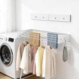 Dailygoods - Inklapbaar droogrek voor wandmontage - Ruimtebesparend en eenvoudig te installeren — thumbnail 2