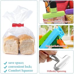 Zak Klemmen - Snack Clips - Voedsel Bewaren - Sterke Afdichting - 10 Stuks - Rood — thumbnail 5
