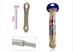 Waslijn Staal PVC - Kledinglijn Drooglijn - Kleding Drogen - Messing Gecoat Staal - 20 meter - Transparant — thumbnail 2