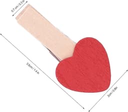 Houten Clips Hart - Wasknijpers Mini Clips - Foto's Ophangen - Rood Hart Accent - 50 stuks - Rood — thumbnail 4