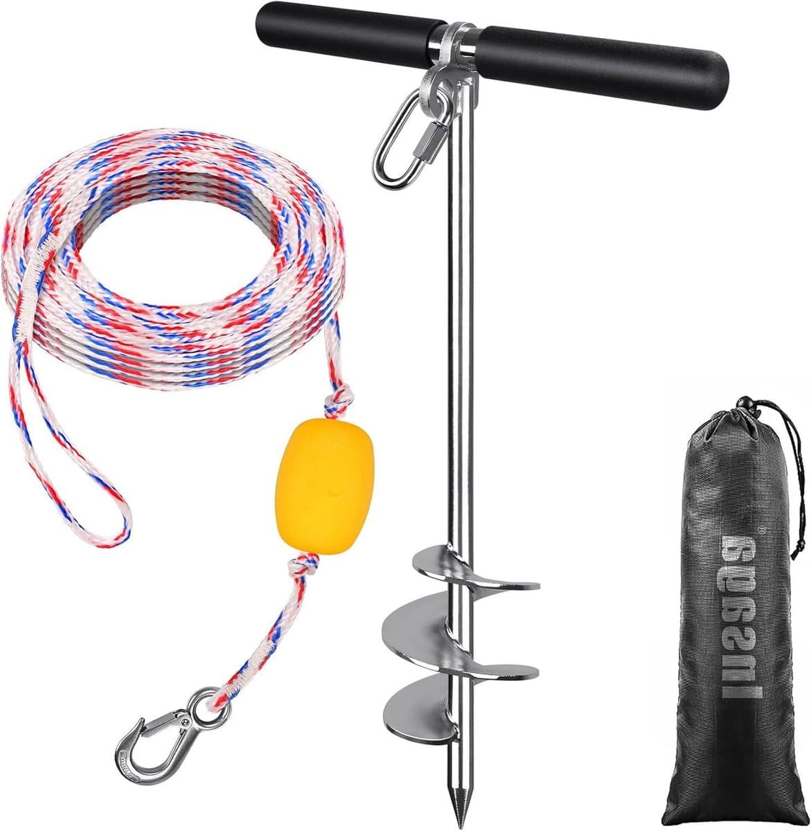 Zandanker Boot - Strandanker Schroefanker - Watersport Stabiliteit - Volledig Gelaste Helix - 17 inch - Zilver — afbeelding 1