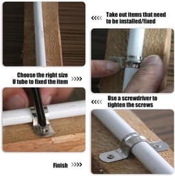Buisklemmen - Bevestigingsklemmen - Roestvrijstalen - Gasbuizen - Waterleidingen - Kabels - Geschikt voor installatie - Zilverkleurig - 30 stuks - Duurzame bevestigingsmaterialen voor huisinstallaties — thumbnail 3