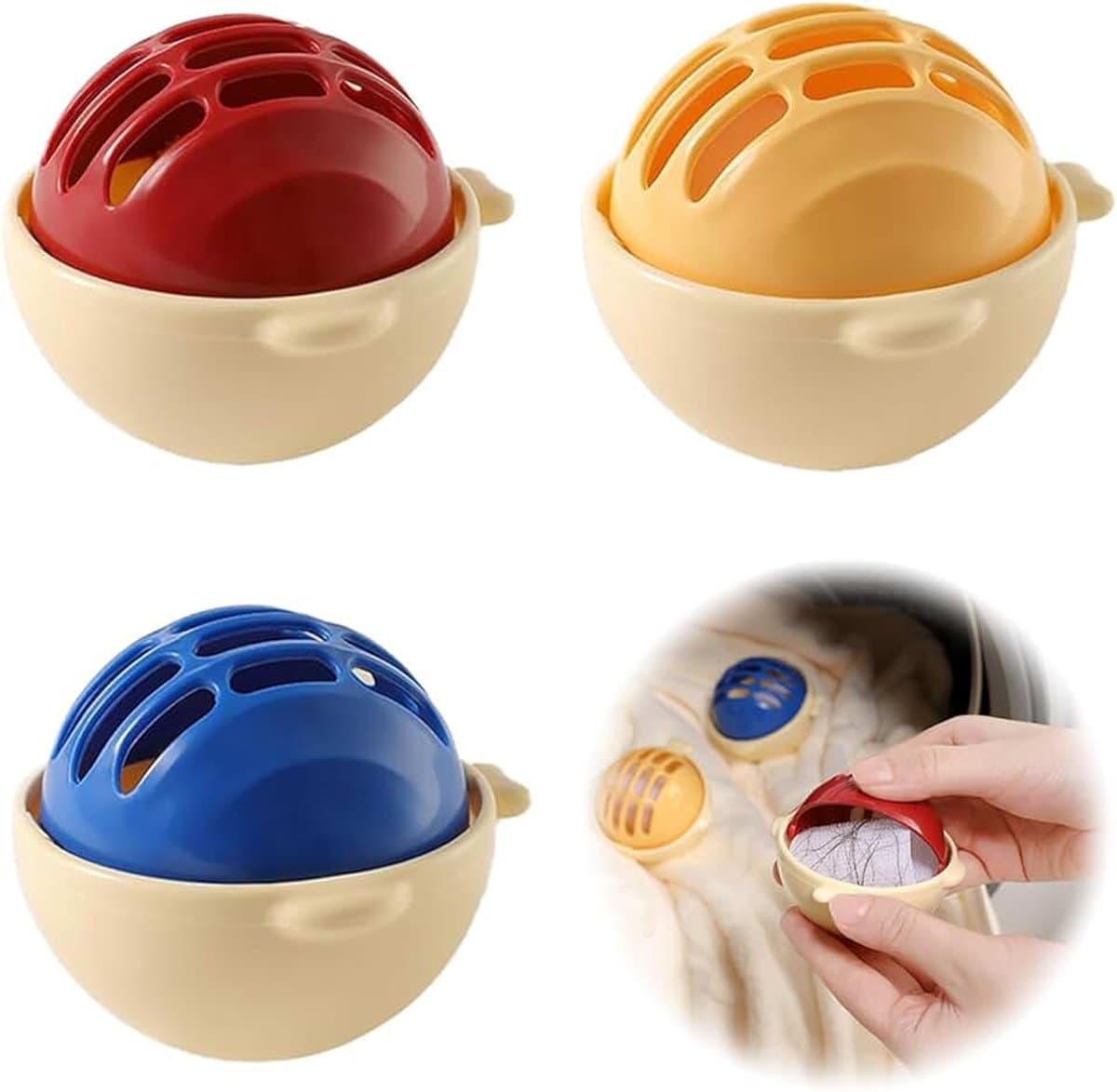 3 stuks dierenhaarverwijderaar, wasmachine, wasballen, anti-pluisballen, wasmachine, haarvanger, kattenhaarverwijderaar voor verwijdering, dierenharen, pluisjes, herbruikbaar — afbeelding 1